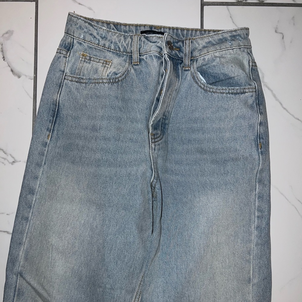shein light blue straight leg denim jeans